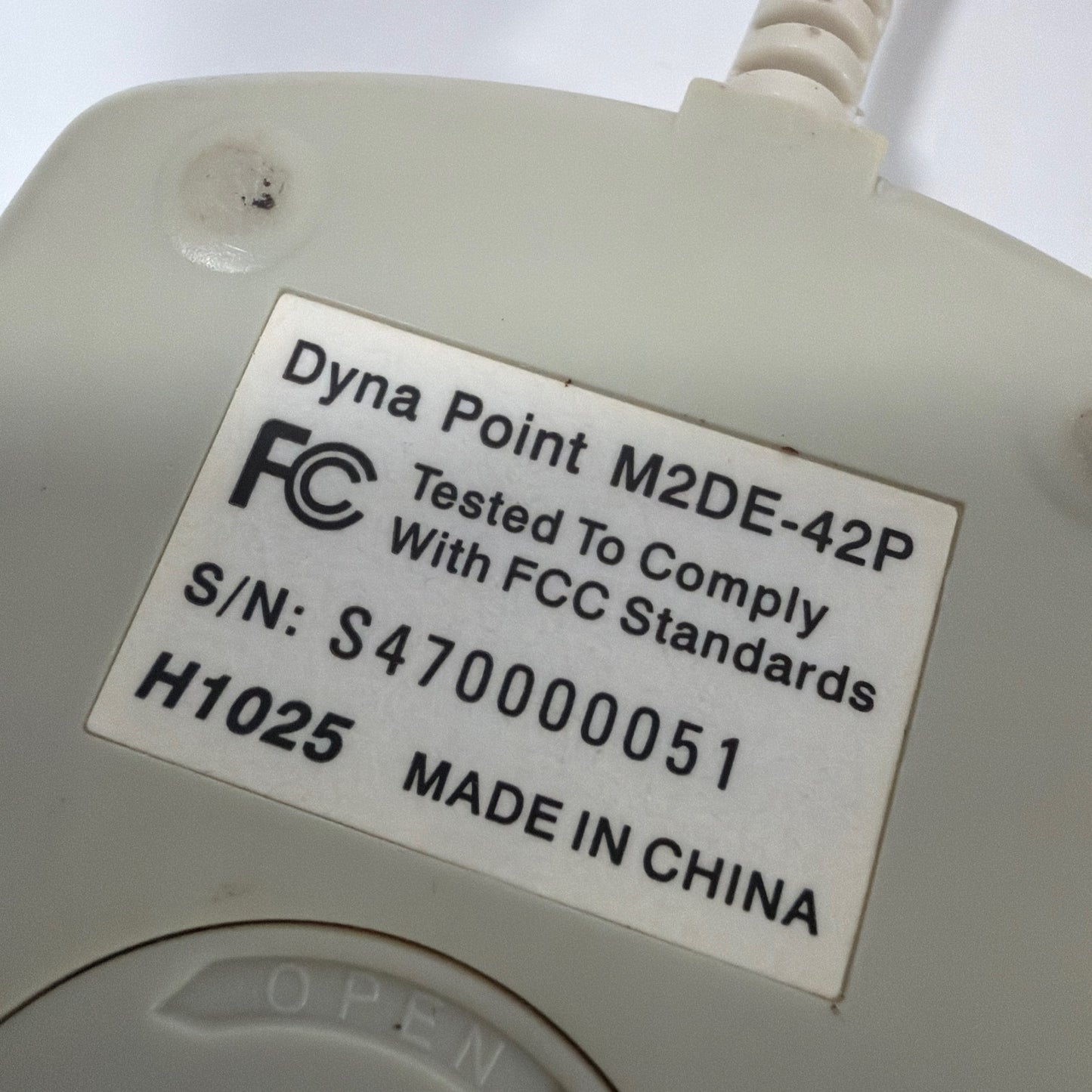 Dyna Point M2DE-42P PS/2 Wired Ball Mouse Beige Tested Working