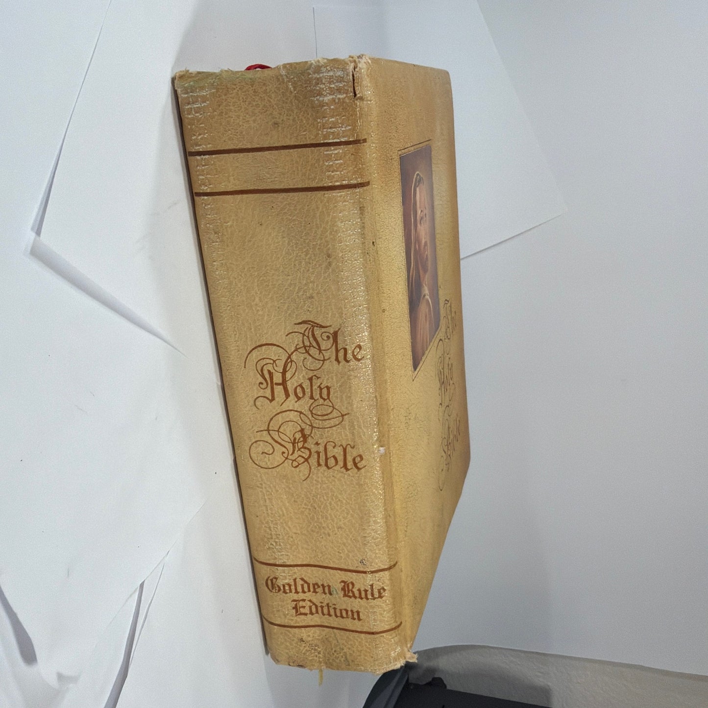 Vintage Golden Rule Edition Holy Bible Tan Cover