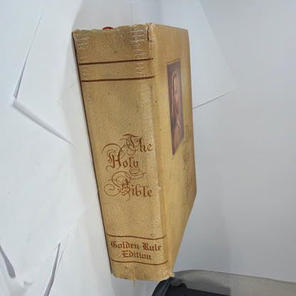 Vintage Golden Rule Edition Holy Bible Tan Cover