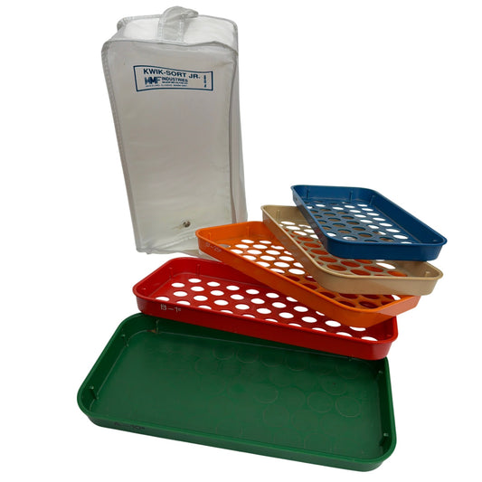 Vintage MMF Industries Kwik-Sort Jr Coin Sorting Tray Set With Case