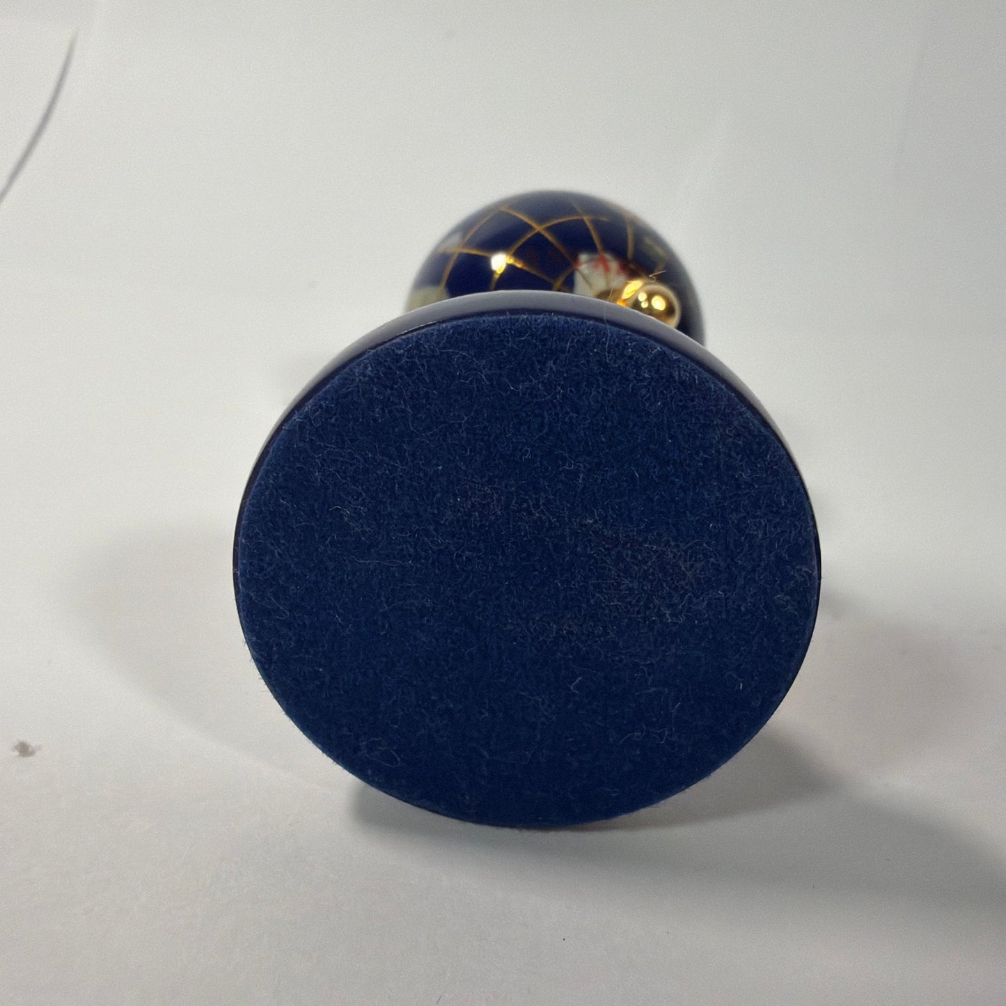 Mini Blue Decorative World Globe 4 Inch Gold Tone Stand