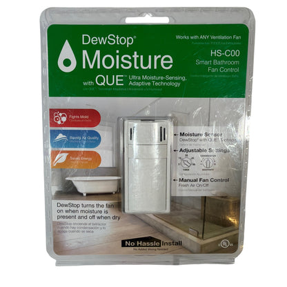 DewStop Moisture HS-C00-W7 Smart Bathroom Fan Control Switch White