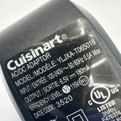 Cuisinart YLJXA-T065018 AC/DC Adapter 6.5V 180mA Power Supply
