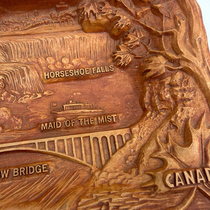 Vintage Arrow Novelty Co Niagara Falls Faux Wood Souvenir Tray