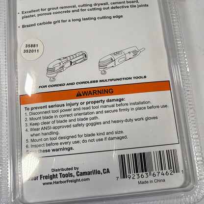 Chicago Electric 67462 2-5/8 in Carbide Grit Oscillating Multi-Tool Blade