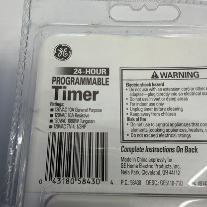 GE 7-Day & 24-Hour Programmable Plug-In Timer Lot of 2 Sealed