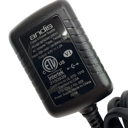 Andis Charging Stand U114 with 4.5V Power Adapter Type 74034 SPA045120DU Tested