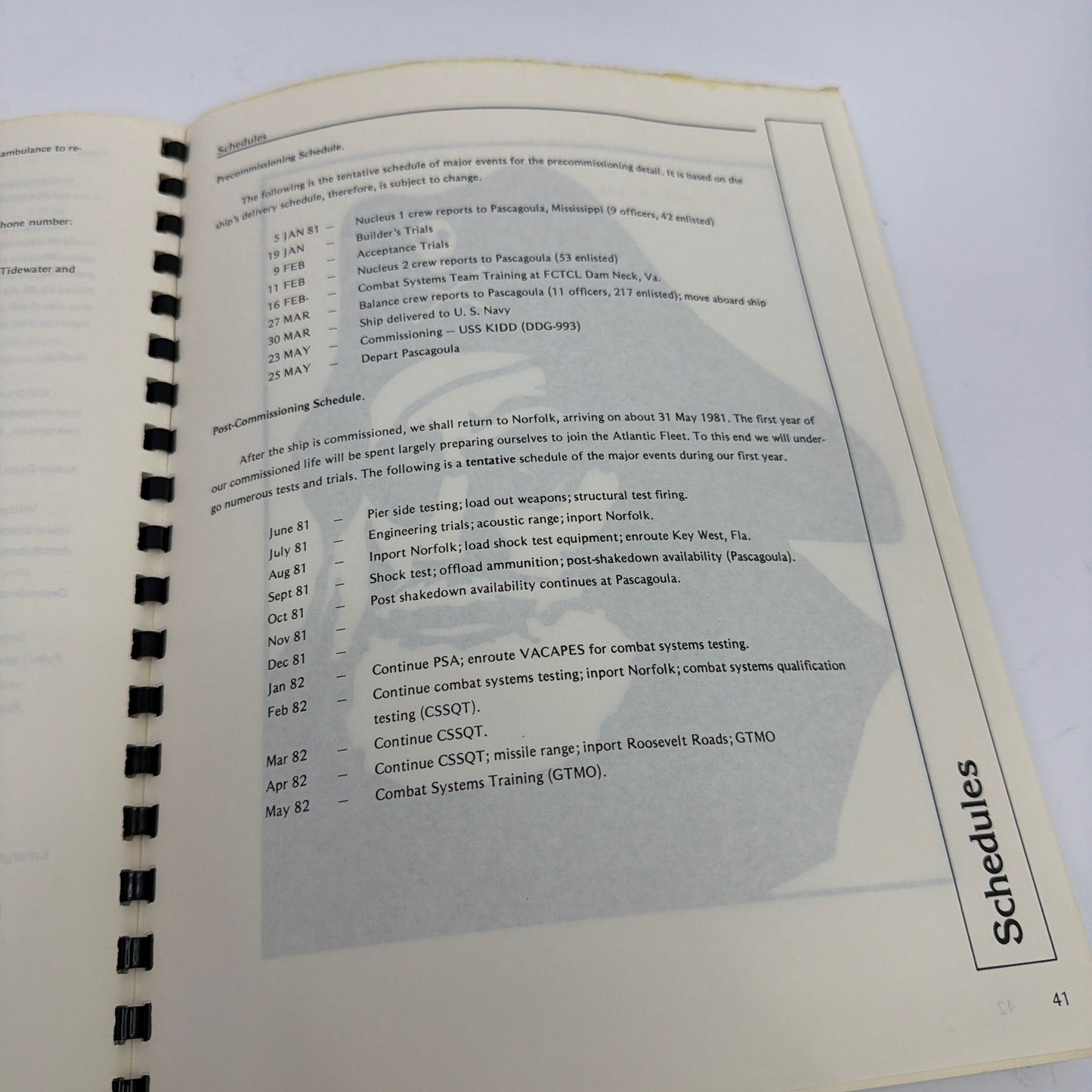 USS Kidd DDG-993 Information for Prospective Plankowners Manual November 1980