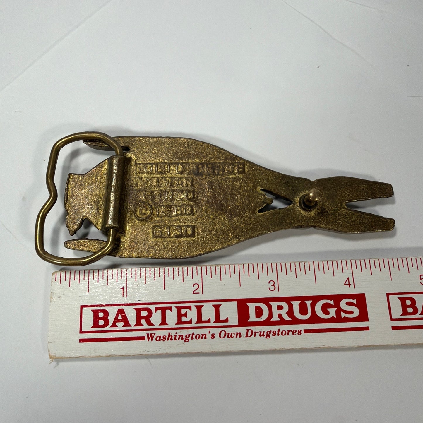 Vintage 1980 'Electrician' Pliers Solid Brass Belt Buckle 6130
