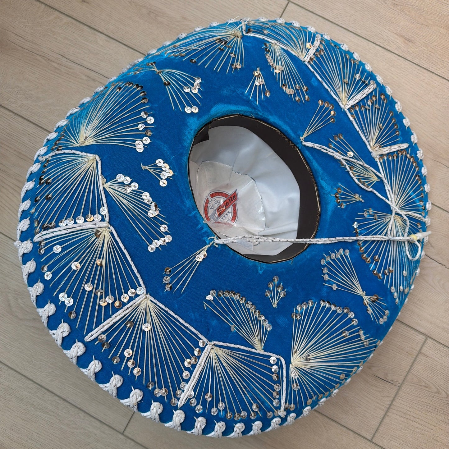 Pigalle XXXXX Blue Sequin Sombrero Hat 23 in Diameter