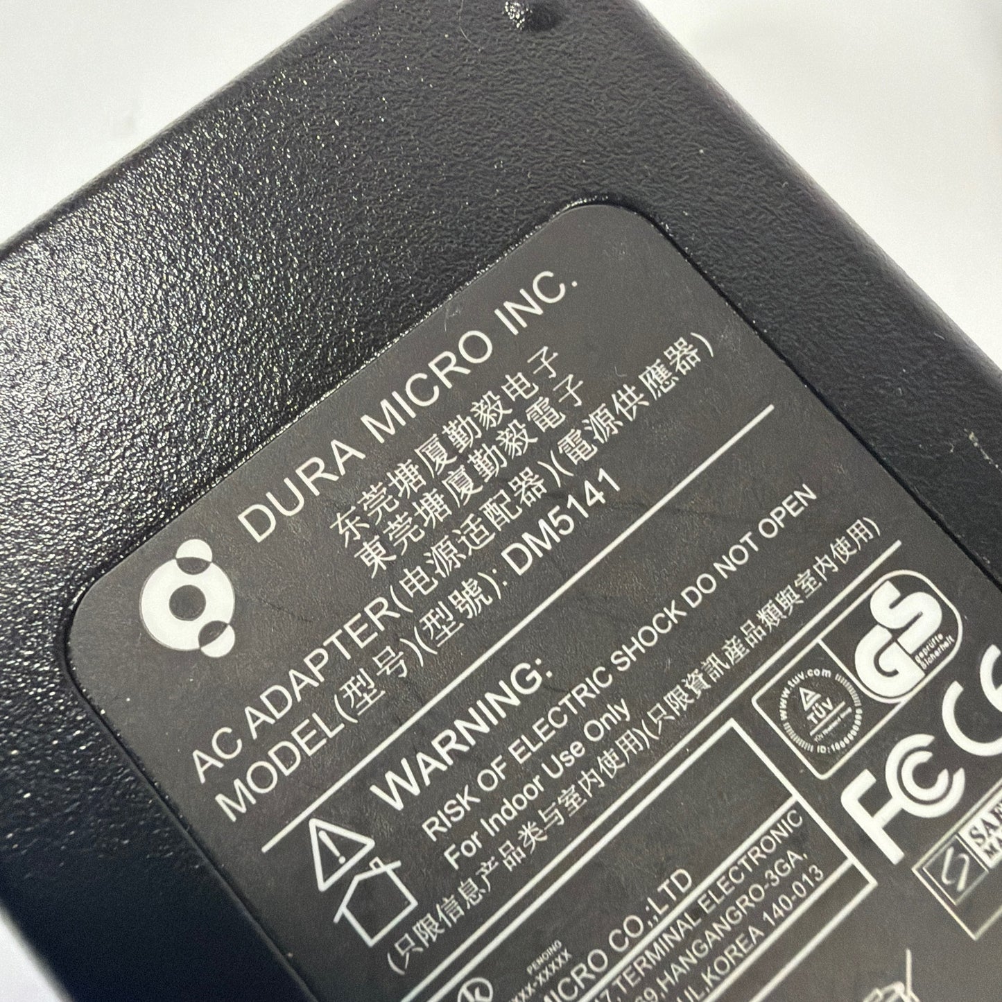 Dura Micro Inc. AC Adapter Power Supply Model DM5141 w/ AC Cord Tested Working