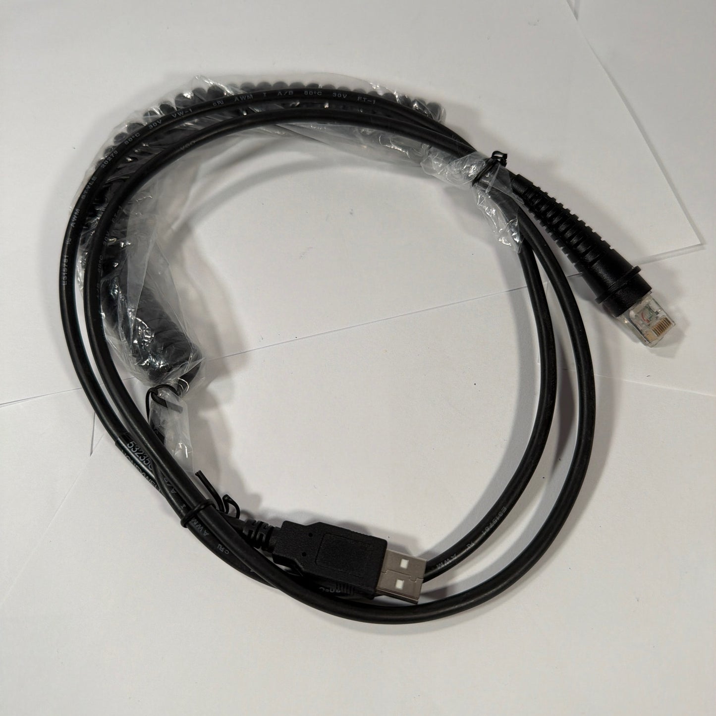 Honeywell VSO-1617 Coiled USB-A to Modular RJ Barcode Scanner Cable