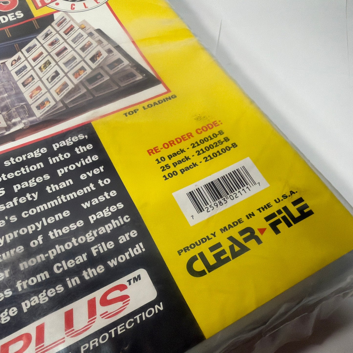 Clear File ArchivalPLUS 210100B 100 Photo Album Refill Pages for 2x2 Slides