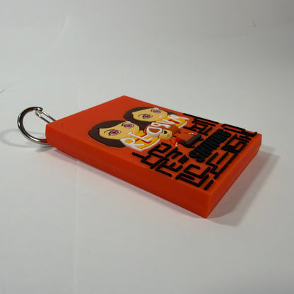 The Shining REDRUM Orange Keychain Key Fob with Twins Graphic