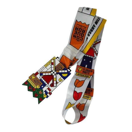 The Conqueror Flower Route Netherlands 66km Virtual Challenge Windmill Finisher Medal
