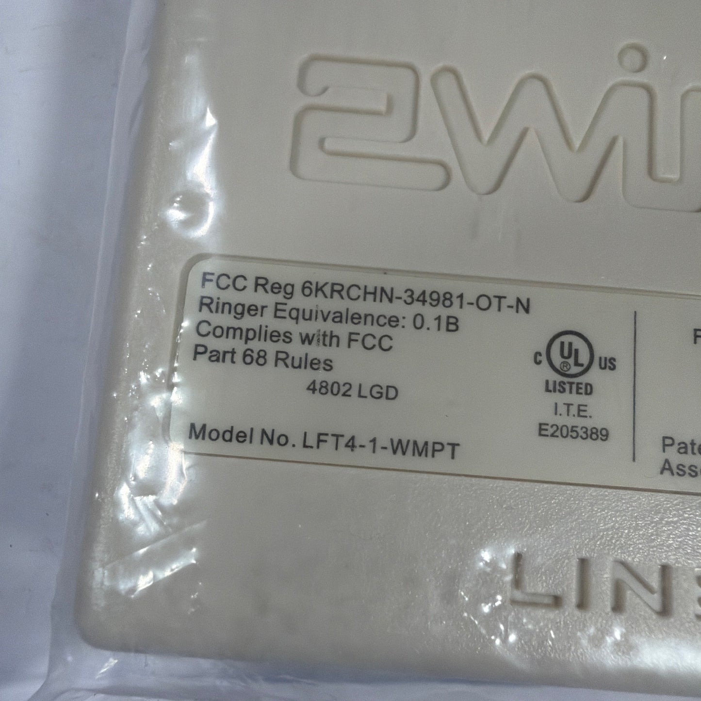 2Wire DSL Filter Wall Mount Plate LFT4-1-WMPT Beige