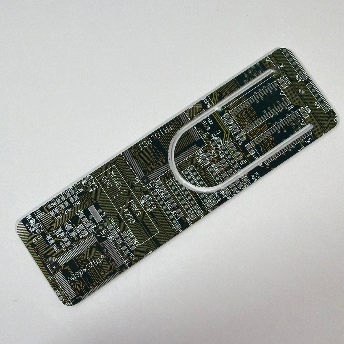 Circuit Board PCB Bookmark Green Gold 6 x 2 Inch