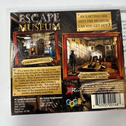 Escape the Museum PC Mac CD-ROM Game Factory Sealed