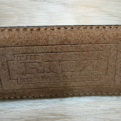 The Ritz Accessories Collection Genuine Leather Belt Brown Brass Buckle Size M ￼