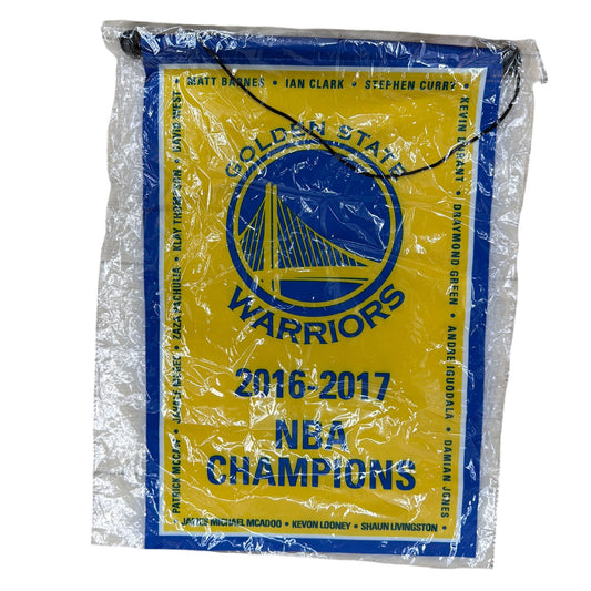 Golden State Warriors 2016-2017 NBA Champions Banner 11 x 17 Blue Yellow