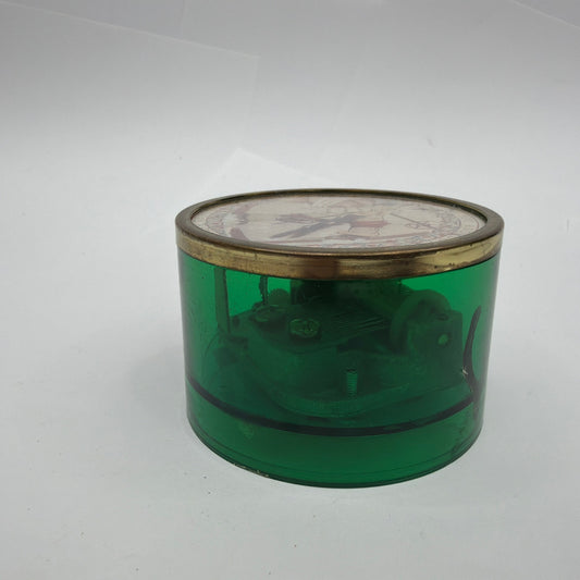 Enesco Lucie Attwell Let It Snow Music Box Green 1990 Taiwan Tested