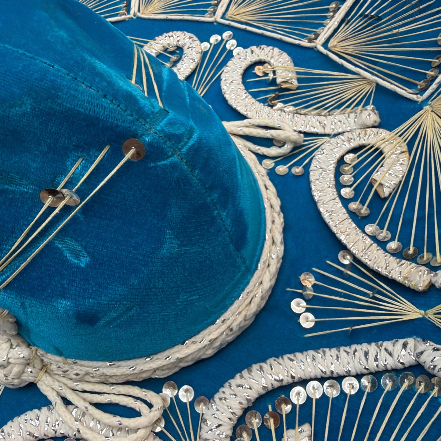 Pigalle XXXXX Blue Sequin Sombrero Hat 23 in Diameter