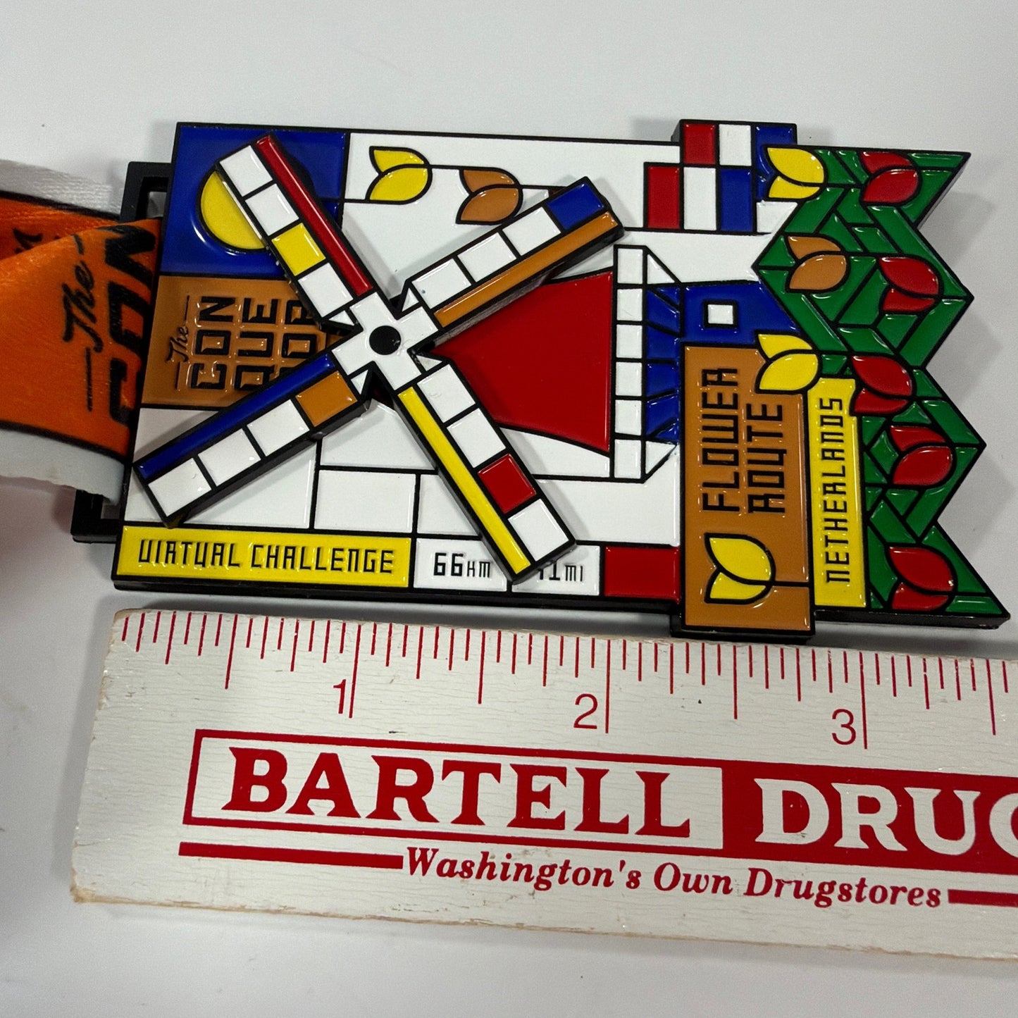 The Conqueror Flower Route Netherlands 66km Virtual Challenge Windmill Finisher Medal