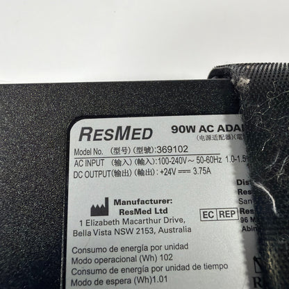 ResMed 369102 90W AC Adapter Power Supply 24V 3.75A 3-Pin Tested Working