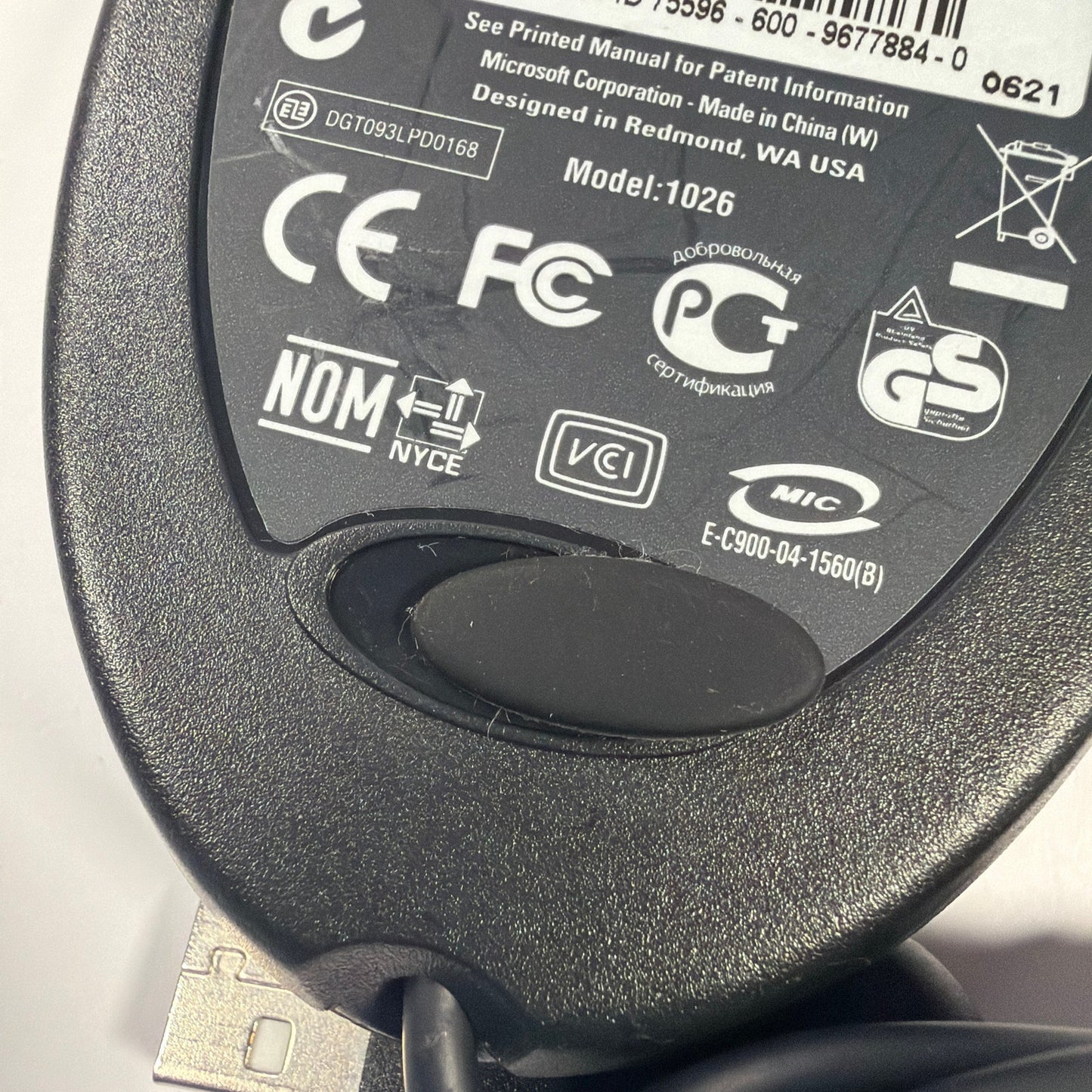 Microsoft Wireless Optical Mouse Receiver 3.0 Model 1026 USB Receiver Black