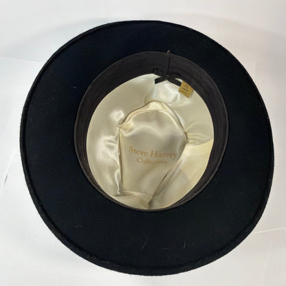 Steve Harvey Collection Black Wool Fedora Hat Large Made in USA