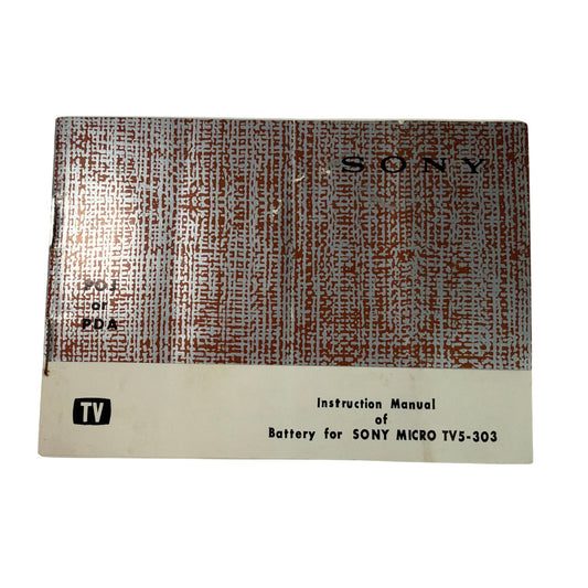 Sony Micro TV5-303 Battery Instruction Manual Booklet Printed in Japan