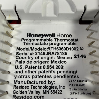 Honeywell Home RTH6360D1002 T3 5-2 Day Programmable Thermostat White