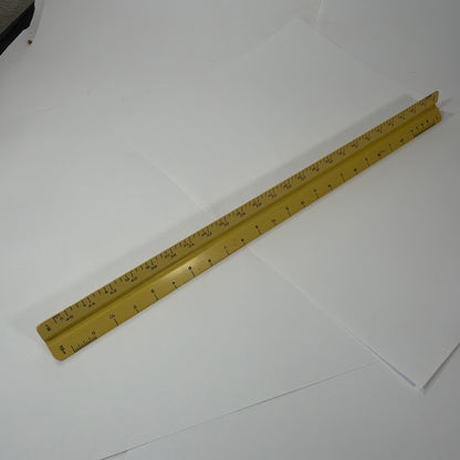 C2F Inc 190 Architect Scale Ruler U.S. Std Made in Germany Yellow