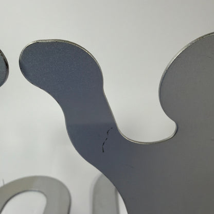Metal Stick Figure Bookends Pair 7 Inch Tall Silver
