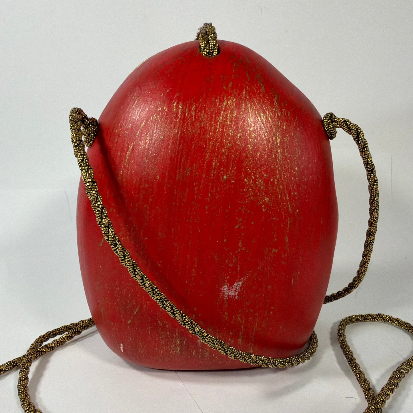 Timmy Woods Beverly Hills Santa Claus Hand-Carved Wooden Purse Handbag