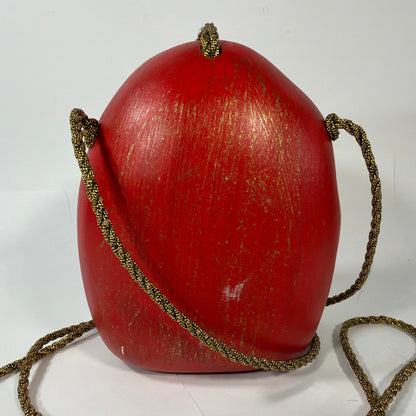 Timmy Woods Beverly Hills Santa Claus Hand-Carved Wooden Purse Handbag
