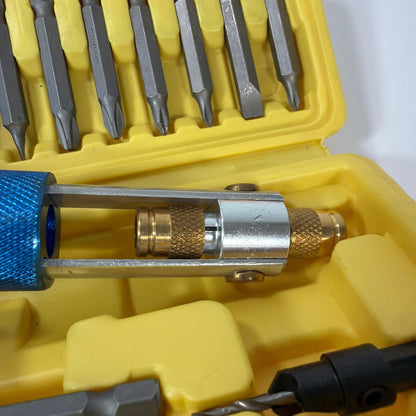 Halftime Drill Driver Bit Set in Yellow Case with Driver Handle