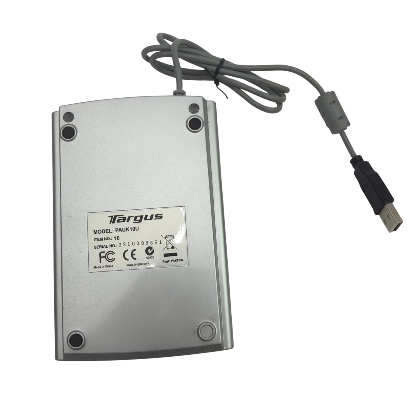 Targus PAUK10U USB Numeric Keypad with 2-Port USB Hub Silver