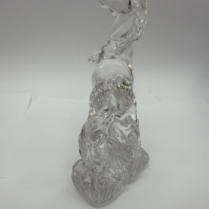 Clear Glass Rearing Horse Figurine 7 1/4 in Tall