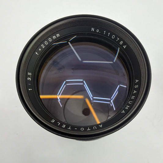 Asanuma Auto-Tele 200mm f/3.5 Manual Focus Lens for Minolta SR M/SR Mount w/Case