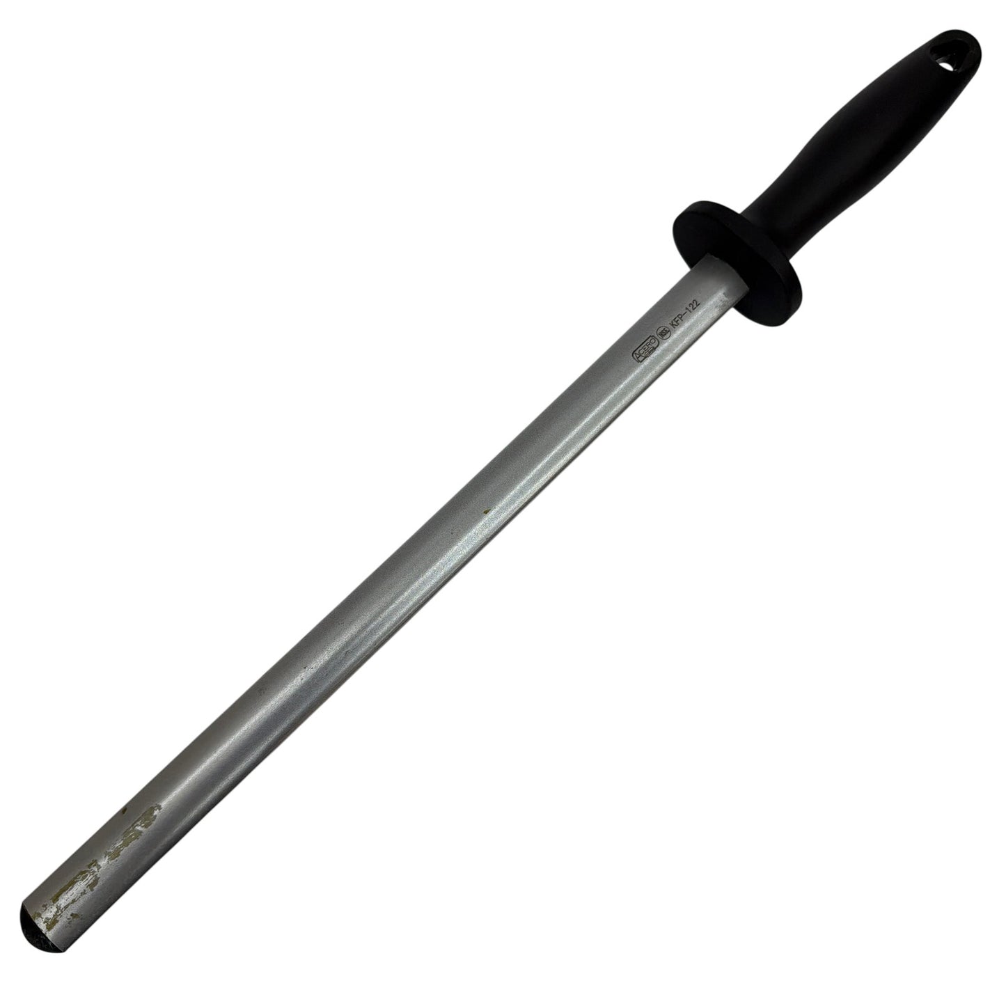 Winco Acero KFP-122 12 in Oval Diamond-Coated Sharpening Steel Black Handle NSF
