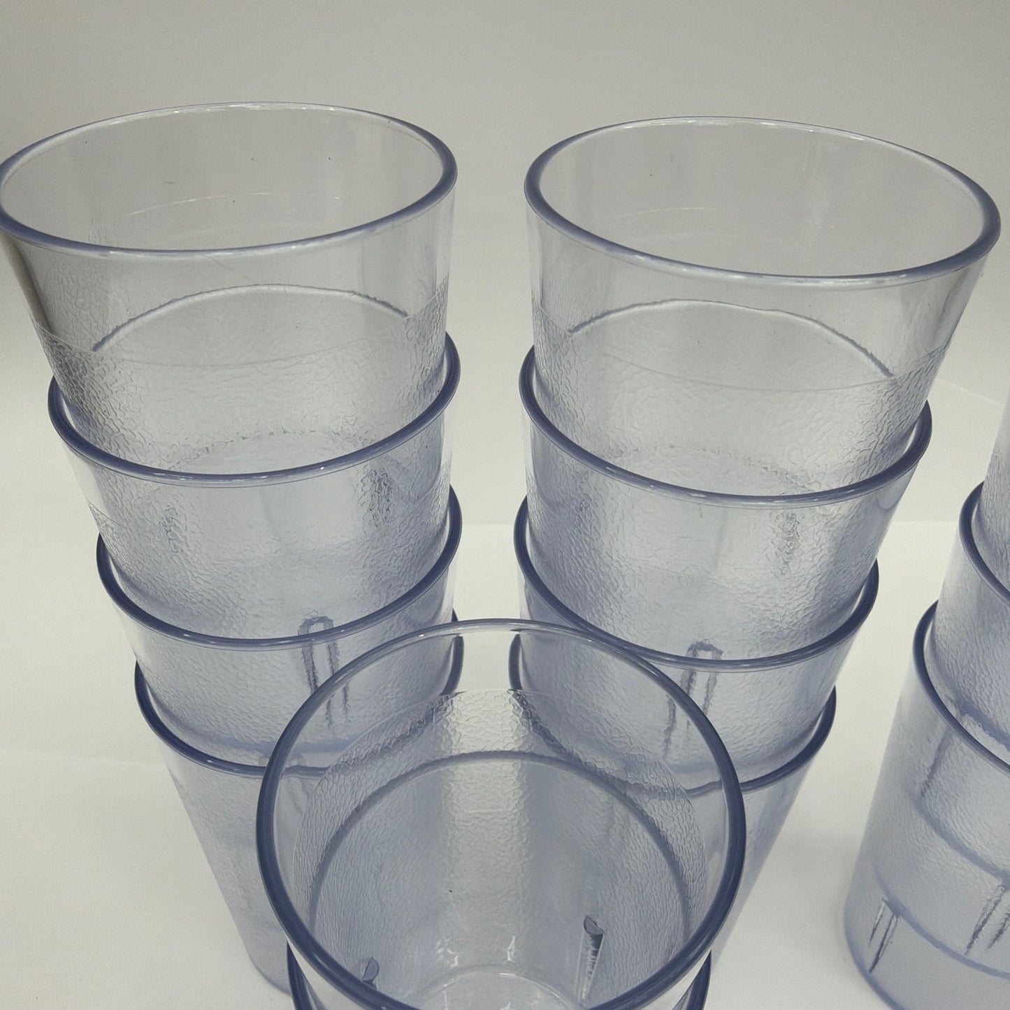 Cambro Clear Textured Plastic Tumblers Lot of 15 4 in Tall Made in USA