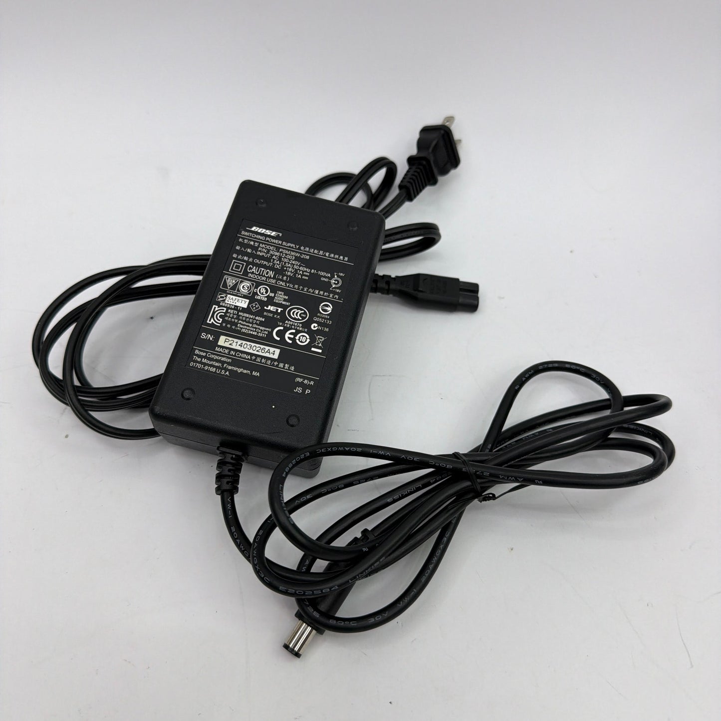 Bose PSM36W-208 Switching Power Supply P/N 309612-003 ±18V 1A Adapter