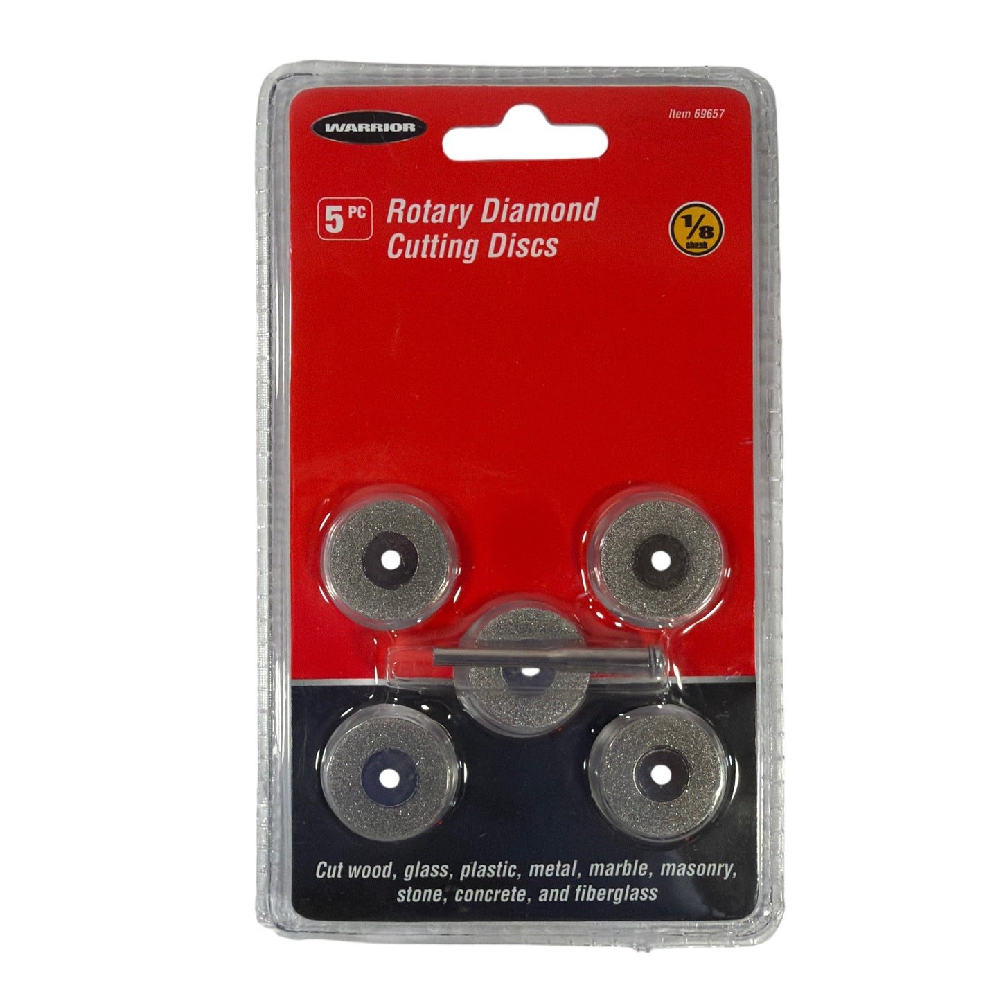 Warrior 5-Piece Rotary Diamond Cutting Discs Set 1/8 in Shank Item 69657