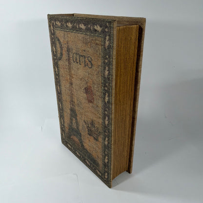Paris Eiffel Tower Carte Postale Faux Book Storage Keepsake Box 11in