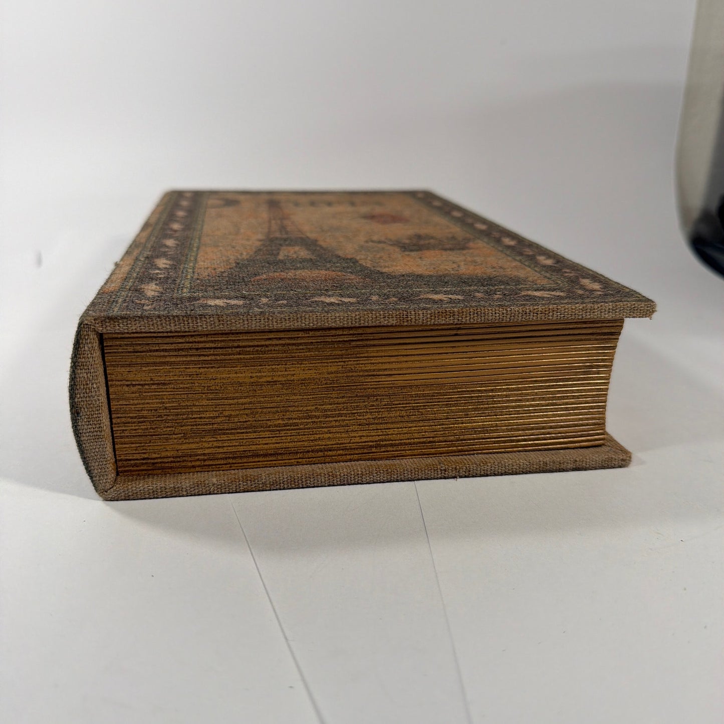 Paris Eiffel Tower Carte Postale Faux Book Storage Keepsake Box 11in