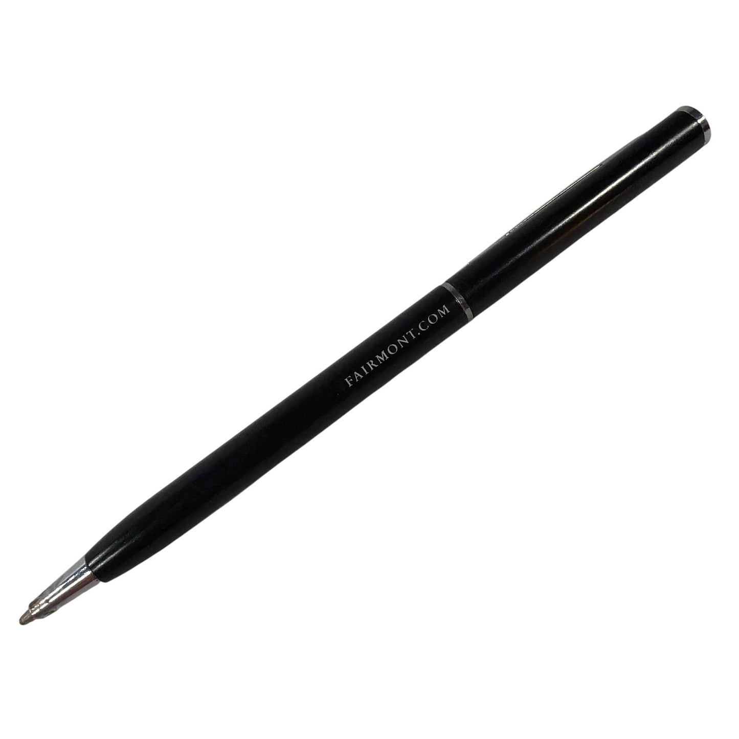 Fairmont.com Black Ballpoint Pen Silver Trim Tested Working