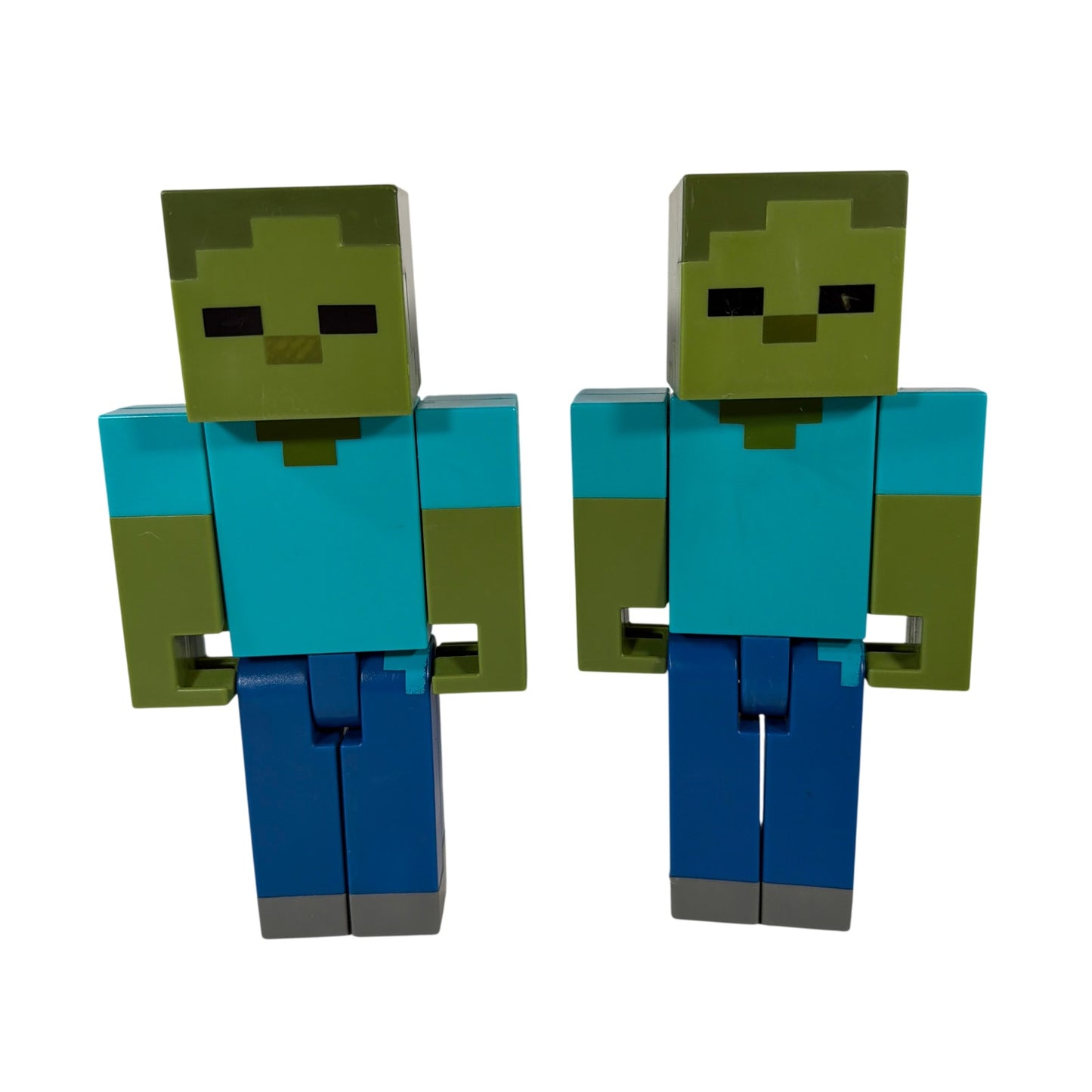 Minecraft Zombie Large Scale Action Figures Lot of 2 Approx 8.5 in