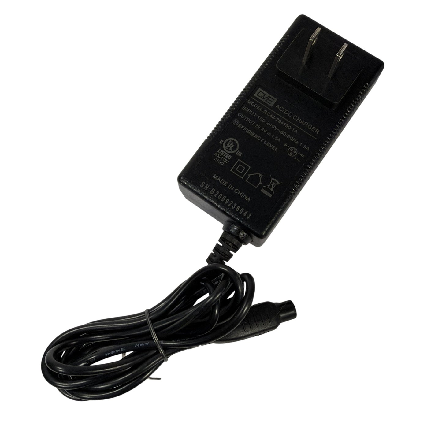 GVE GC42-294150-1A AC/DC Charger 29.4V 1.5A 3-Pin Round Connector