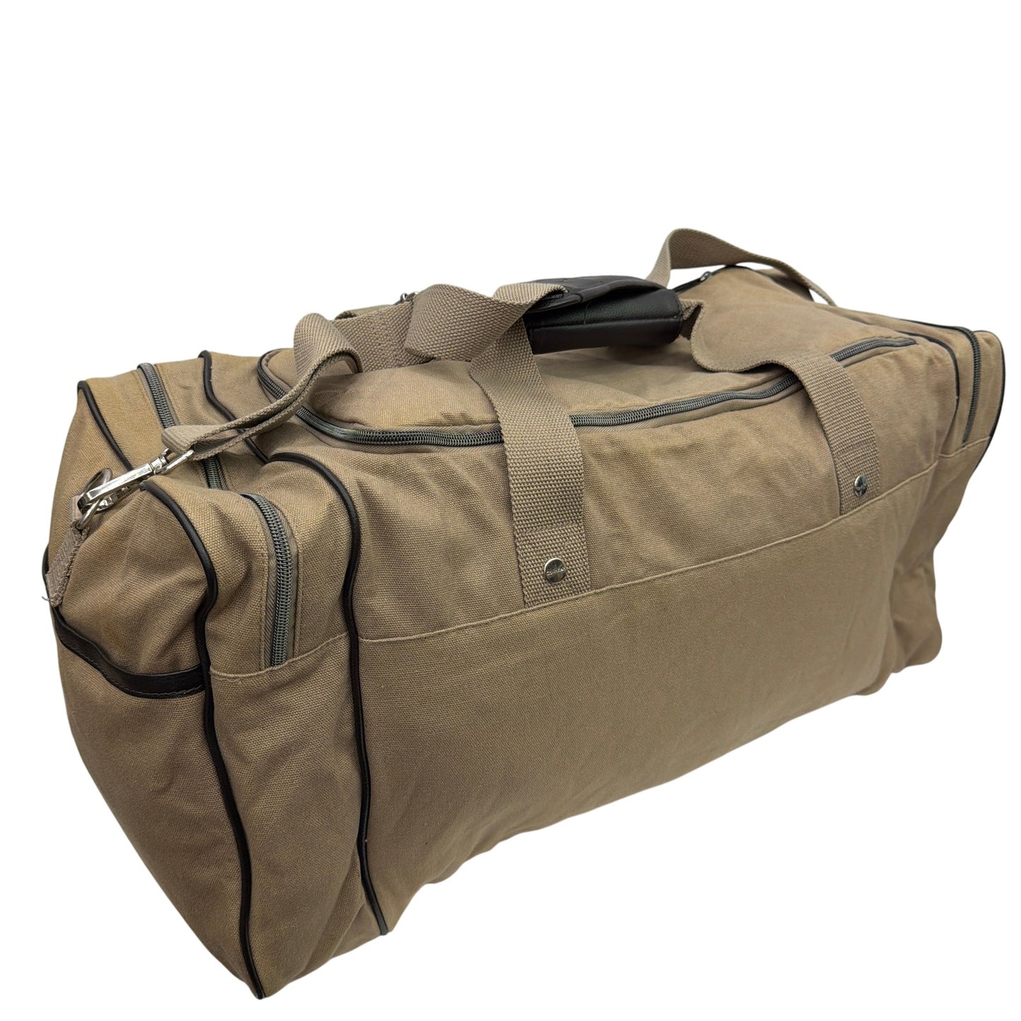 Calvin Klein Tan Canvas Travel Duffle Bag with Black Trim Gift With Purchase